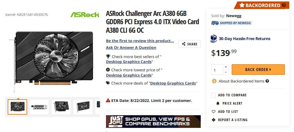 Intel Arc A380 Newegg