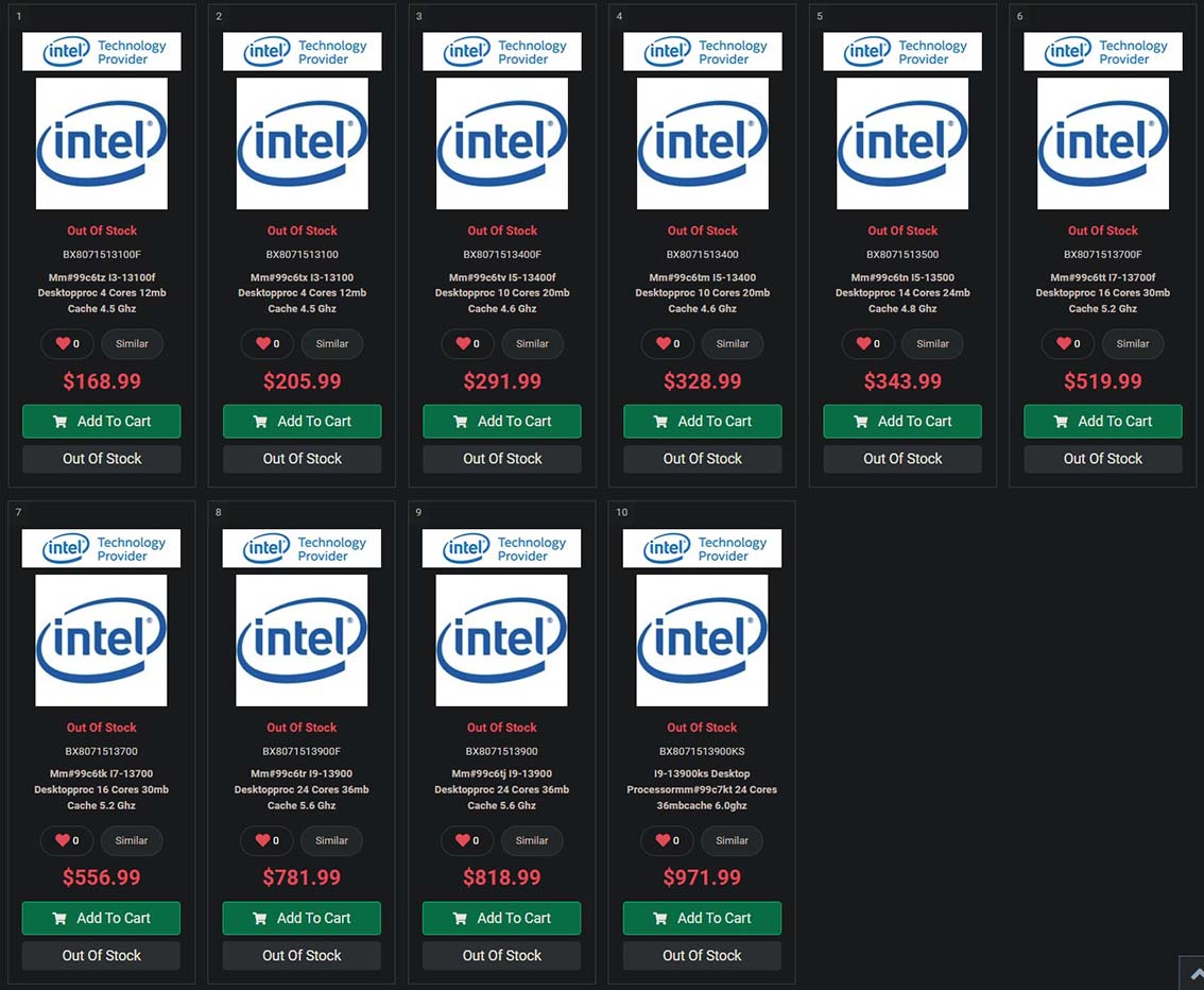 PC Canada Price Core i9-13900KS & Intel 13th Gen non-K CPU