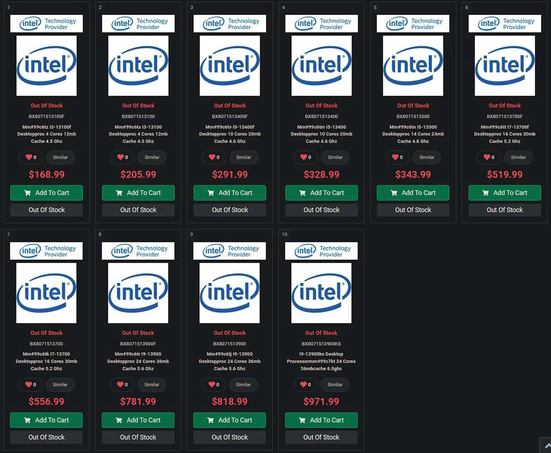 PC Canada Price Core i9-13900KS & Intel 13th Gen non-K CPU