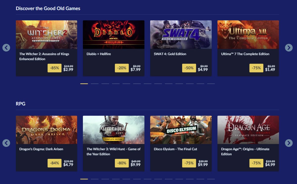 GOG Winter Sale Titles