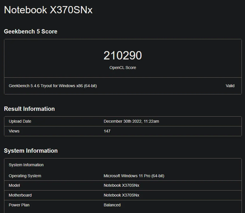 Nvidia GeForce RTX 4090 Mobile Geekbench