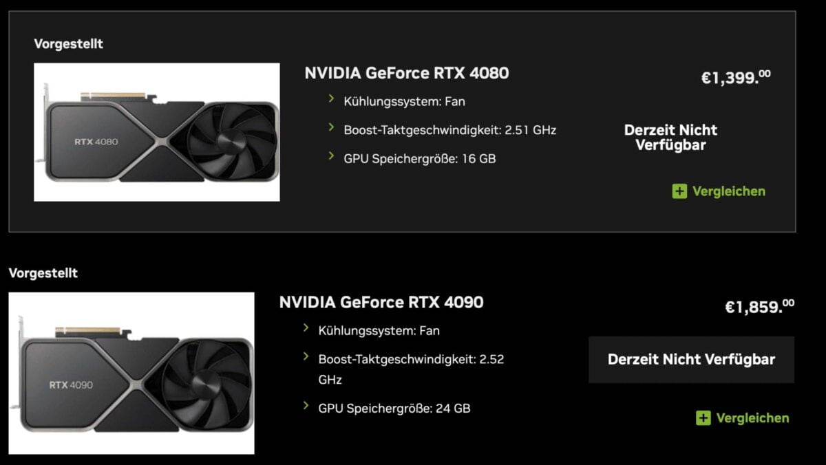 Nvidia Geforce RTX 4090 RTX 4080 Price Cut
