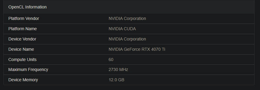 Nvidia GeForce RTX 4070 Ti shows up on Geekbench's OpenCL database