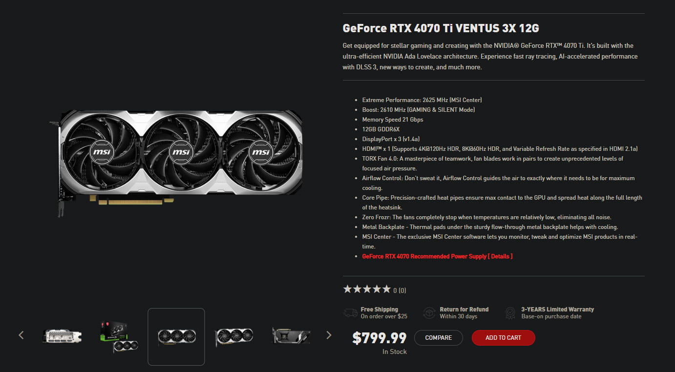 This powerhouse MSI RTX 4070 Ti just received a welcome price drop