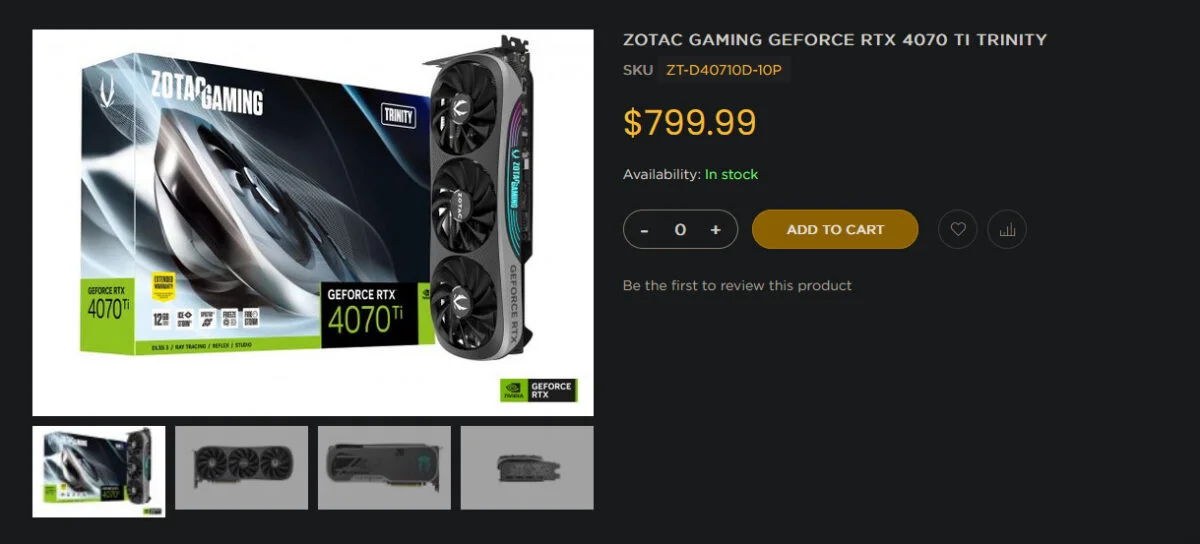 ZOTAC RTX 4070 Ti Trinity ZOTAC Store